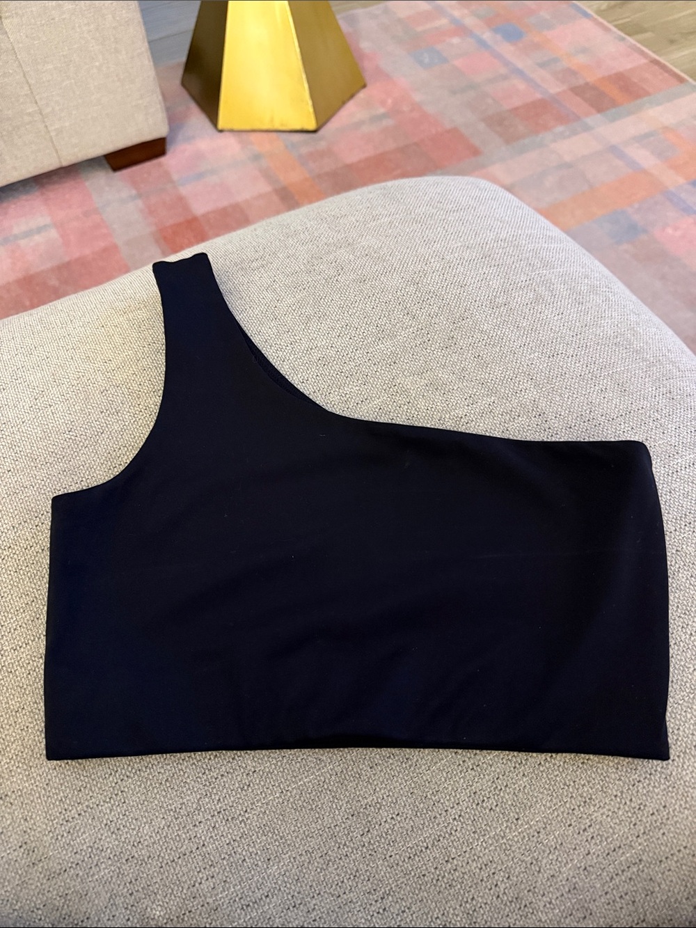 Girlfriend Collective Women’s One-Shoulder Black Sports Bra